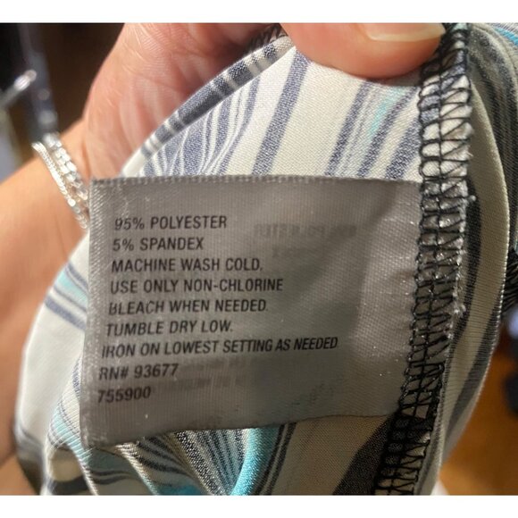 Worthington Stylish Blue Patterned Women's Top Size L - Picture 3 of 7